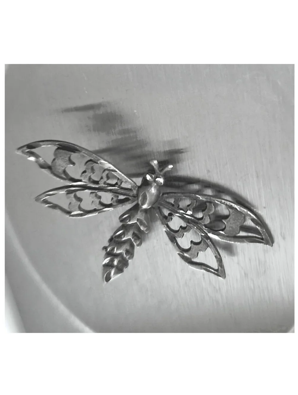Dragonfly Fly Insect Brooch 925 Stetlimg Silver VTG Shube